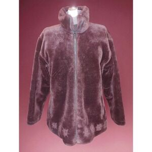 Northern Sun Vintage Burgundy Plush Faux Fur Women's Jacket‎ Size M